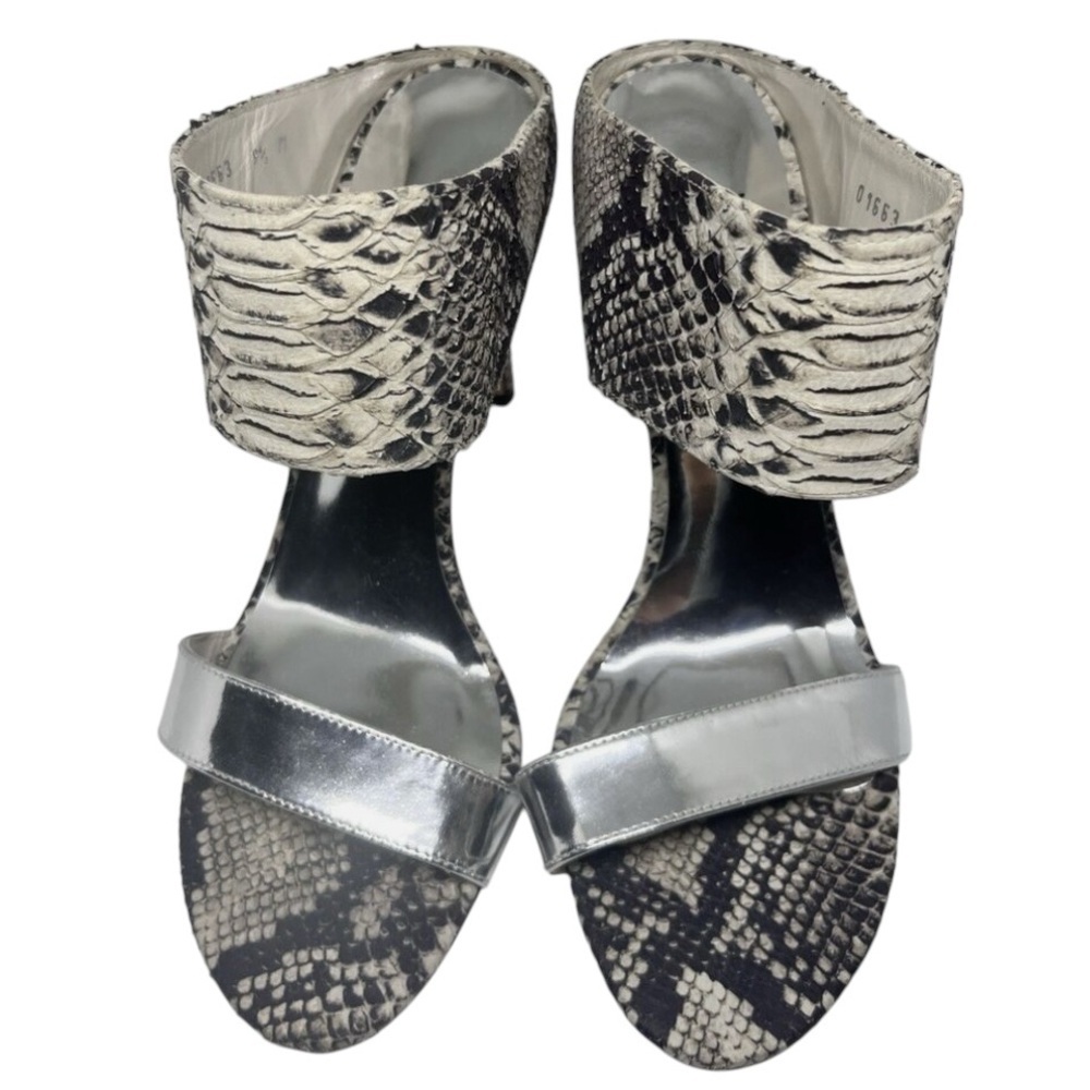 Stuart Weitzman Myslide Mules Snake Stilettos
